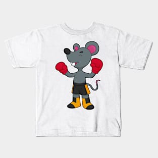 Mouse as Boxer with Boxing gloves Kids T-Shirt